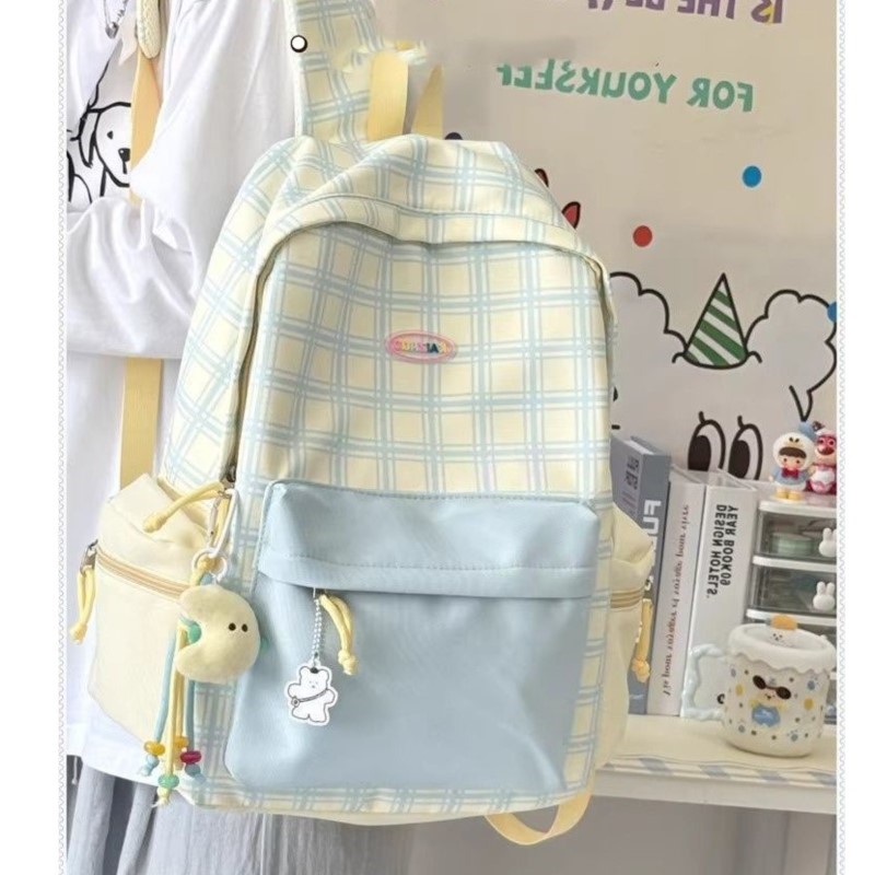 Sweet Preppy Plaid Backpack fo - Fashion Backpack Women recension och pris