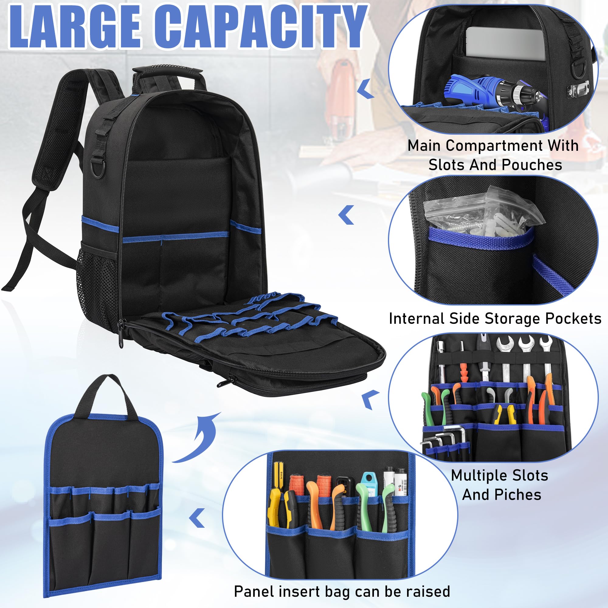 Heavy-Duty Zipper Tool Backpac - Backpack Insert Organizer recension och pris