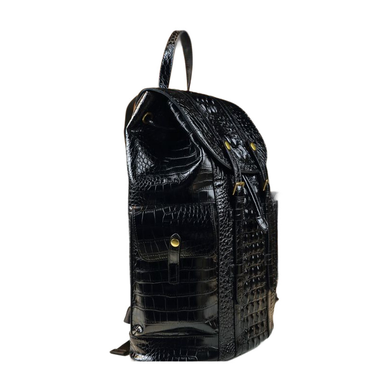 Genuine Cowhide Crocodile Patt - Travel Backpack Anti Theft recension och pris