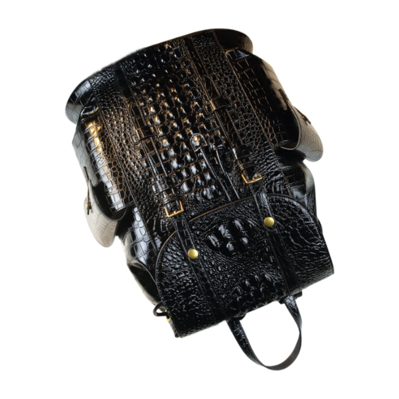 Genuine Cowhide Crocodile Patt - Travel Backpack Anti Theft recension och pris